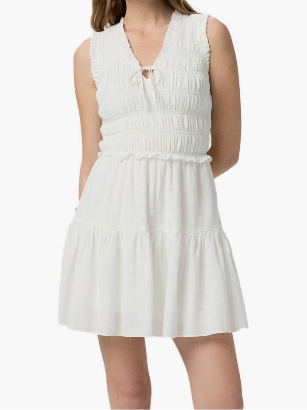 New PAIGE Fraise Smocked Cotton Dress